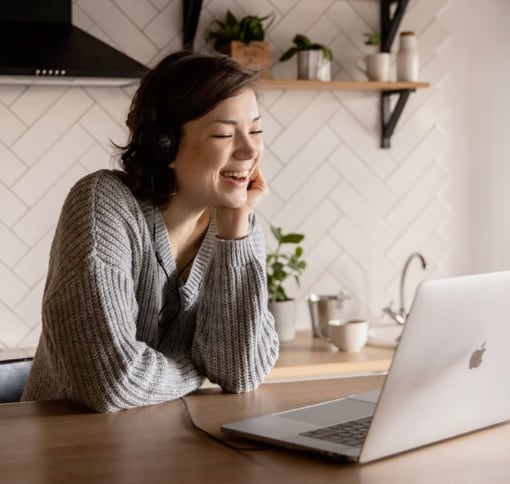 Woman in video call